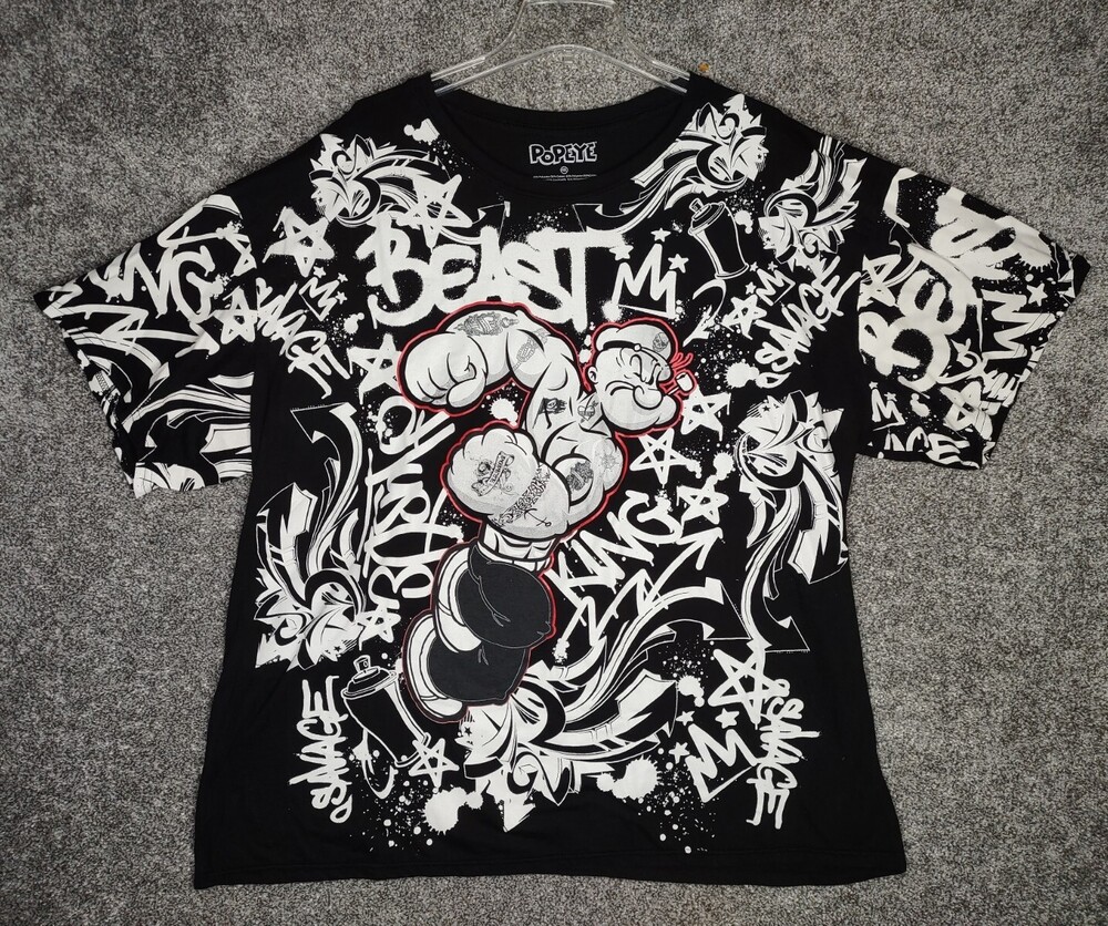 Popeye the Sailor Man T-Shirt Mens 4XL All Over Print Beast Short Sleeve AOP